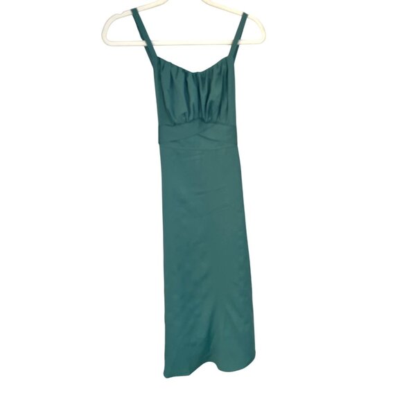 Merokeety Boutique Dress Emerald Green Adjustable Straps Bow Tie Size L Party - Picture 1 of 5
